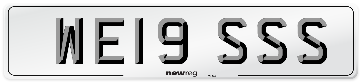 WE19 SSS Number Plate from New Reg